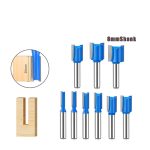 Industrial woodworking straight milling cutter kit for router machine and wood slotting tasks