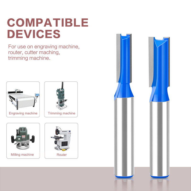 straight‑router‑bit‑set‑carbide‑wood‑grooving‑cutter (1) Double‑flute tungsten carbide straight router bit set for wood grooving, slotting and edge trimming