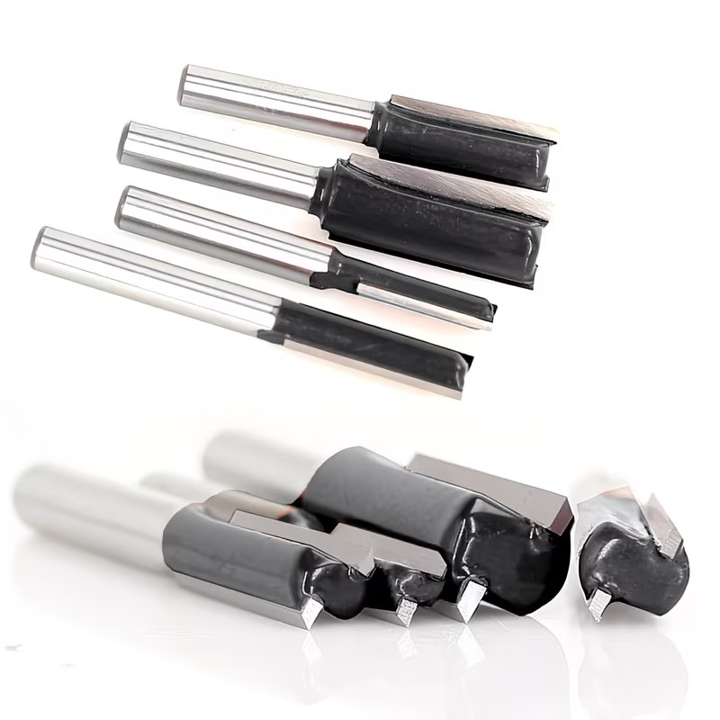 Cheap inferior router bits with chipped carbide cutting edges