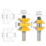1/2" Shank 3Pcs Door Frame Glue Joint Router Bit Set, One-Shot Forming Solid Wood Gate & Cabinet Door Woodworking Router Bit - Image 2