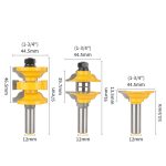 1/2" Shank 3Pcs Door Frame Glue Joint Router Bit Set, One-Shot Forming Solid Wood Gate & Cabinet Door Woodworking Router Bit - Image 3