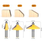 12mm Shank Bevel Router Bit 3‑Pcs Set, Multi‑Angle Woodworking Chamfer Milling Cutter for CNC Carving - Image 2