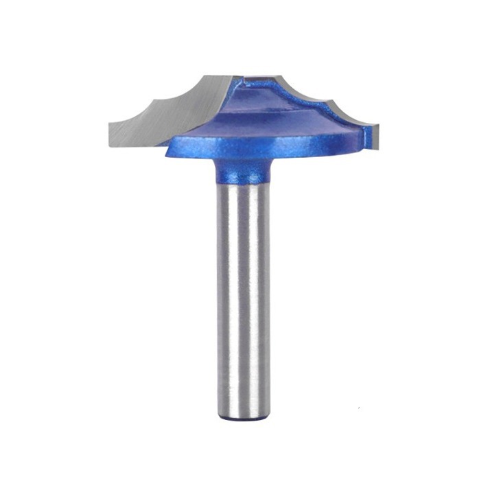 14 shank blue coated double‑R router bit, wood molding cutter for door frame cabinet decorative profile work (1) 1/4" Shank Blue Coated Bottom Cleaning Double‑R Router Bit, Woodworking Molding Cutter for Door Frame, Cabinet & Door Panel Decorative Profile - Image 1