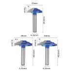 1/4" Shank Blue Coated Bottom Cleaning Double‑R Router Bit, Woodworking Molding Cutter for Door Frame, Cabinet & Door Panel Decorative Profile - Image 3