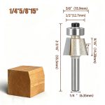 15° Bevel Carbide Woodworking Router Bit, Trimming Chamfer Tool for Laminate & Decorative Panel - Image 2