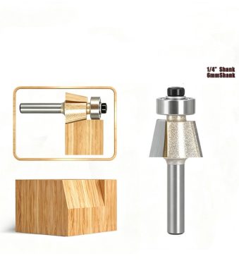 Carbide bevel trimming router bit 15 degree angle wood cutter for panel edge chamfer work
