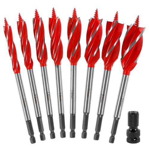 4 flute spiral auger drill bit hex shank high carbon steel 4 cutting edges woodworking drill bit (1) Hex Shank 4-Cutting Edge Wood Auger Bit, High Carbon Steel 4 Flute Spiral Wood Drilling Bit - Image 1