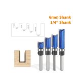 Wood router 4‑pcs cutter kit 6mm shank flush‑trim bits with bearing for furniture woodworking