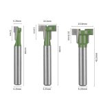 6Pcs Keyhole Router Bit Set Green, Double Flute Tungsten Steel T Slot Cutter for Picture Frame Hanging Hole - Image 2