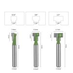 6Pcs Keyhole Router Bit Set Green, Double Flute Tungsten Steel T Slot Cutter for Picture Frame Hanging Hole - Image 3