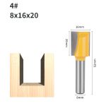 8mm Shank Bottom Cleaning Router Bits Set, 4‑Pcs Woodworking Grooving, Lock Hole & Spoilboard Surfacing Flat‑Bottom Cutter Kit - Image 3