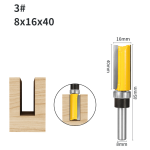 Flush Trim Router Bit Set, 4‑Pcs 8mm Shank D16 Single‑Bearing 2‑Flute Carbide Wood Trimming Cutter Kit - Image 3