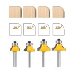 Premium 4‑Piece Carbide Roundover Bit Set, Wood Radius Edge Trimming Milling Cutter - Image 2