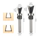 Bearing Rebate Router Bit, 1/4 Shank Tenon Bit Dovetail Joint Bit for Woodworking Engraving Machine - Image 3