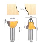 Reverse Taper Arc Combo Wood Router Bit with Bearing, 8/12mm Shank Tungsten Carbide Door Frame Profiling Cutter - Image 3