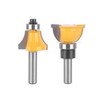 Reverse Taper Arc Combo Wood Router Bit with Bearing, 8/12mm Shank Tungsten Carbide Door Frame Profiling Cutter