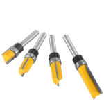 Woodworking template profiling cutter 1/4‑inch shank bearing‑guided 2‑flute flush‑trim router bit