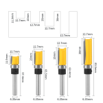Tungsten‑carbide bearing‑guided straight router bit 1/4" shank for wood trimmer workshop processing