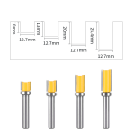 Tungsten‑carbide bearing‑guided straight router bit 8mm shank 12.7mm cutting diameter woodworking tool