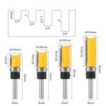 Multipurpose bearing‑guided straight router bit for wood trimmer grooving profiling furniture processing