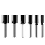 Double-flute carbide straight router bit set for wood grooving and slotting