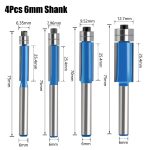 Double‑Bearing Trimming Router Bit, Double Flute Straight Cut Woodworking Router Bit for Trimmer and Palm Router - Image 2