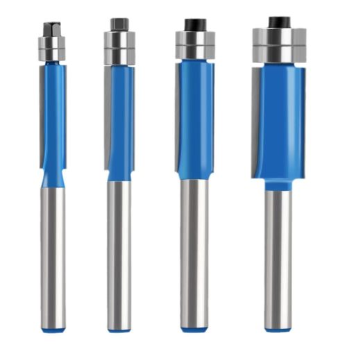 Dual bearing wood edge trimming bit, double flute straight router cutter for wood panel edge finishing (3) Double Flute Straight Trimming Bit with Dual Bearings, Woodworking Router Cutter for Edge Trimming - Image 1