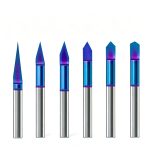 Flat Bottom V Tip Carbide Router Bit, CNC Engraving Wood Router Bit, 3.175mm