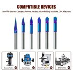 Flat Bottom V Tip Carbide Router Bit, CNC Engraving Wood Router Bit, 3.175mm - Image 2
