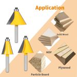 Premium 3Pcs Bevel Chamfer Router Bit Kit, 15‑22.5‑30 Degree Wood Bevel Edge Milling Tool - Image 2