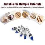Tungsten‑carbide flush‑trim bit imperial size with bearing guide for wood engraving and edge trimming