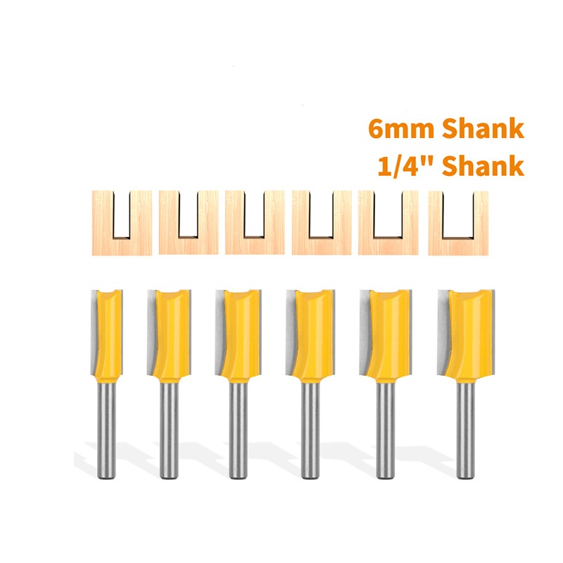 Long‑blade 30‑cutting‑edge straight router bit set 2‑flute carbide grooving cutters for wood trimmer (1) Woodworking straight router bit kit long blade 30‑cutting‑edge for deep grooving wood processing