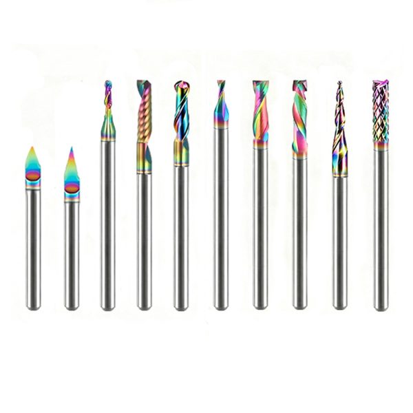 Tapered ball nose CNC router bits for wood carving and 3D milling