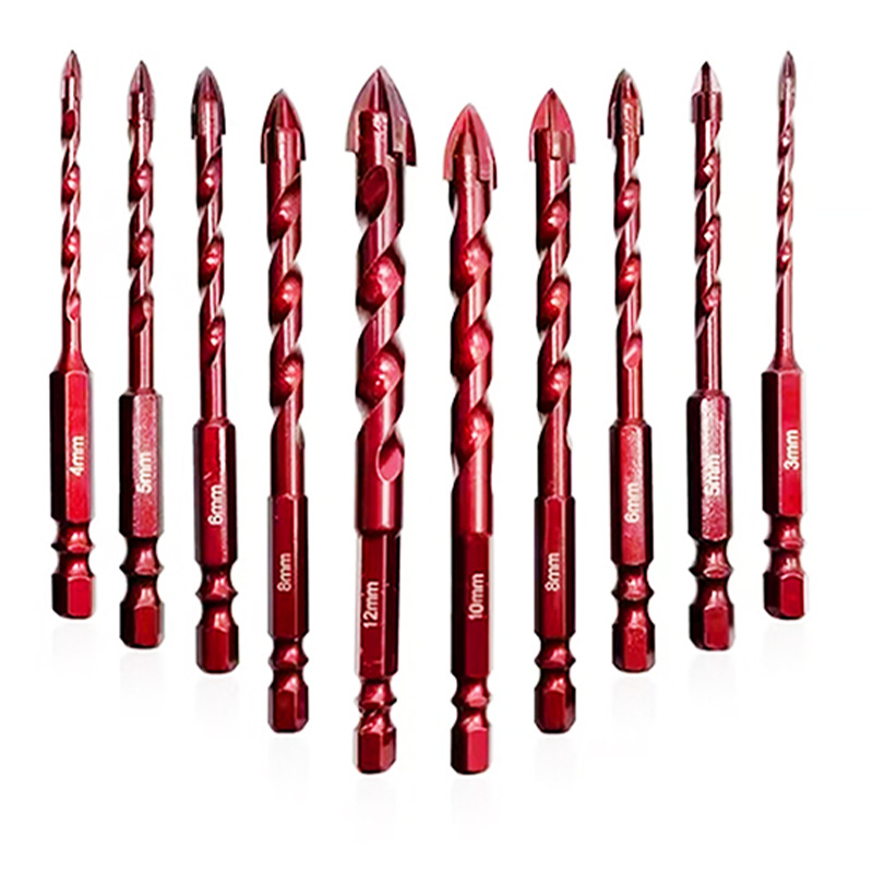 Multipurpose Cross Tip Drill Bit, 4 Flute King Drill for Wall, Tile & Metal Sheet Hole Making (4) Multipurpose Cross Tip Drill Bit, 4 Flute King Drill for Wall, Tile & Metal Sheet Hole Making - Image 1