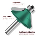 Multi‑Angle 4‑Piece Bevel Carbide Router Bit Kit, Wood Bevel‑Edge Milling Cutter for Trimming & Engraving - Image 2
