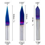 Nano Blue Tungsten Carbide Flat Bottom Taper Bit, Woodworking Router Bit for PVC MDF Acrylic CNC Engraving - Image 2