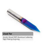Nano Blue Tungsten Carbide Flat Bottom Taper Bit, Woodworking Router Bit for PVC MDF Acrylic CNC Engraving - Image 3