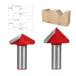 New Red Coated V Bit, Chamfer Tungsten Carbide Woodworking Router Bit, 12mm Shank 90° 120° Bevel Cutter for Engraving Machine - Image 2
