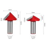 New Red Coated V Bit, Chamfer Tungsten Carbide Woodworking Router Bit, 12mm Shank 90° 120° Bevel Cutter for Engraving Machine - Image 3
