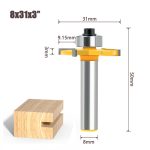 Four Flute Ball Bearing T-Slot Wood Router Bit, 8 Shank T-slotting Carbide Bit for Wood Trimming & Grooving - Image 5