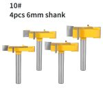 Woodworking Milling Cutters for Grooving & Bottom Trimming4 Flute T-Slot Router Bit 4Pcs Set, 6mm & 1/4" Shank - Image 5