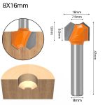 Double Arc Dragon Ball Router Bit, 8mm Shank - Image 4
