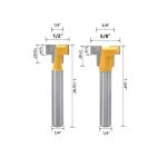 5Pcs Yellow Keyhole Router Bit Set, Tungsten Steel Lock Hole Cutter for Picture Frame Hanging Slot - Image 3
