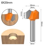 Double Arc Dragon Ball Router Bit, 8mm Shank - Image 3