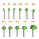 8mm Shank Green Round Nose Bits Semicircle Relief Carving Woodworking Router Bit for Engraving Machine Grooving - Image 3