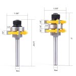 Tungsten Carbide 8-Shank 3-Tooth T-Type Tenon Router Bit, 3 Edge Panel Splice Cutter for Wood Floor Processing - Image 3