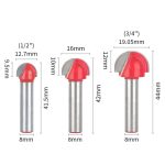 8mm Shank Carbide Ball Nose Round Nose Bits, Semicircle Lace Relief Woodworking Router Bit for CNC Engraving - Image 3