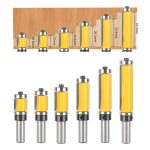 Top‑bottom double bearing profile‑copying double‑flute straight woodworking router bit for palm router wood trimmer