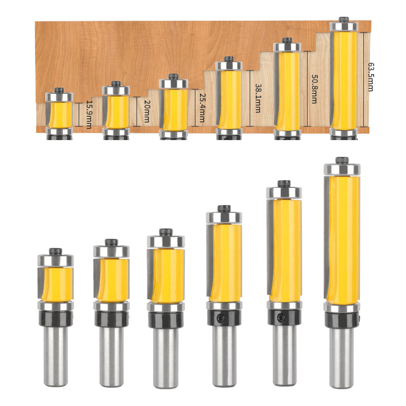O1CN01JzxexH1gpzQYUEObY_!!2216239184192-0-cib Top‑bottom double bearing profile‑copying double‑flute straight woodworking router bit for palm router wood trimmer