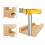 Woodworking Milling Cutters for Grooving & Bottom Trimming4 Flute T-Slot Router Bit 4Pcs Set, 6mm & 1/4" Shank - Image 3